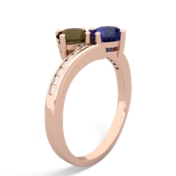 Smoky Quartz Channel Set Two Stone 14K Rose Gold ring R5303