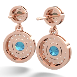 Smoky Quartz Halo Dangle 14K Rose Gold earrings E5319