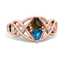 Smoky Quartz Keepsake Celtic Knot 14K Rose Gold ring R5300