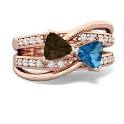 Smoky Quartz Bowtie 14K Rose Gold ring R2360