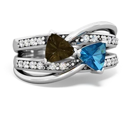 Smoky Quartz Bowtie 14K White Gold ring R2360