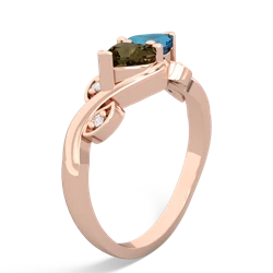 Smoky Quartz Floral Elegance 14K Rose Gold ring R5790