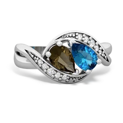 Smoky Quartz Summer Winds 14K White Gold ring R5342