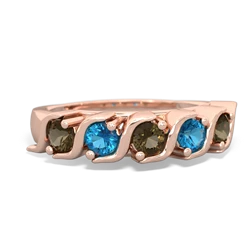 Smoky Quartz Anniversary Band 14K Rose Gold ring R2089