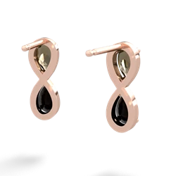 Smoky Quartz Infinity 14K Rose Gold earrings E5050