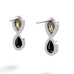 Smoky Quartz Infinity 14K White Gold earrings E5050