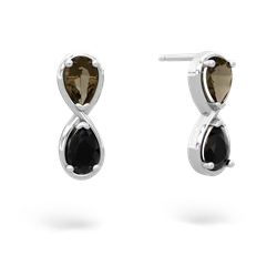 Smoky Quartz Infinity 14K White Gold earrings E5050