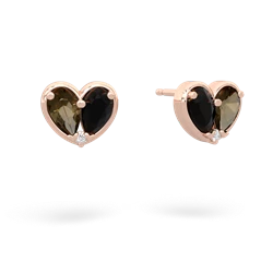 Smoky Quartz 'Our Heart' 14K Rose Gold earrings E5072