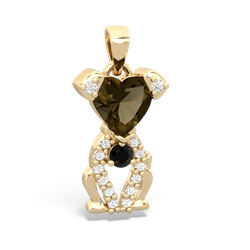 Smoky Quartz Puppy Love 14K Yellow Gold pendant P5800