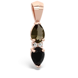 Smoky Quartz Bowtie Drop 14K Rose Gold pendant P0865