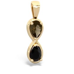 Smoky Quartz Infinity 14K Yellow Gold pendant P5050