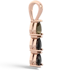 Smoky Quartz Dew Drops 14K Rose Gold pendant P2251