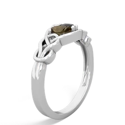 Smoky Quartz Celtic Love Knot 14K White Gold ring R5420