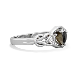 Smoky Quartz Celtic Love Knot 14K White Gold ring R5420