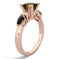 Smoky Quartz 6Mm Princess Eternal Embrace Engagement 14K Rose Gold ring C2002