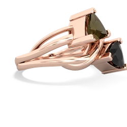 Smoky Quartz Split Band Swirl 14K Rose Gold ring R2341