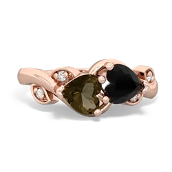 Smoky Quartz Floral Elegance 14K Rose Gold ring R5790