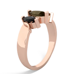 Smoky Quartz Three Peeks 14K Rose Gold ring R2433