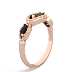 Smoky Quartz Milgrain Marquise 14K Rose Gold ring R5700