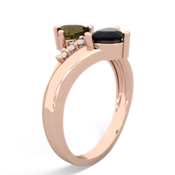 Smoky Quartz Heart To Heart 14K Rose Gold ring R2064