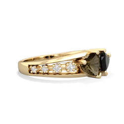 Smoky Quartz Heart To Heart 14K Yellow Gold ring R3342