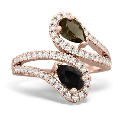 Smoky Quartz Diamond Dazzler 14K Rose Gold ring R3000