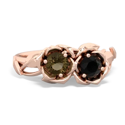 Smoky Quartz Rose Garden 14K Rose Gold ring R5510