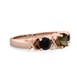 Smoky Quartz Hugs And Kisses 14K Rose Gold ring R5016