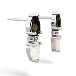 Smoky Quartz Bowtie Drop 14K White Gold earrings E0865