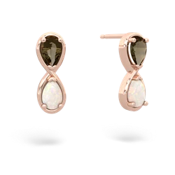 Smoky Quartz Infinity 14K Rose Gold earrings E5050