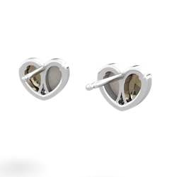 Smoky Quartz 'Our Heart' 14K White Gold earrings E5072