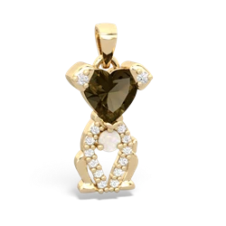 Smoky Quartz Puppy Love 14K Yellow Gold pendant P5800