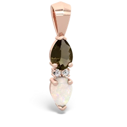Smoky Quartz Bowtie Drop 14K Rose Gold pendant P0865