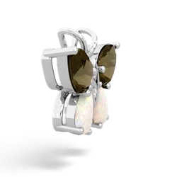 Smoky Quartz Butterfly 14K White Gold pendant P2215