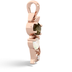 Smoky Quartz Kitten 14K Rose Gold pendant P5780