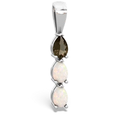 Smoky Quartz Dew Drops 14K White Gold pendant P2251