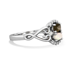 Smoky Quartz Love Nest 14K White Gold ring R5860