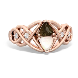 Smoky Quartz Keepsake Celtic Knot 14K Rose Gold ring R5300