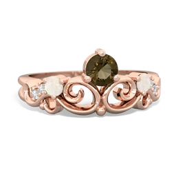 Smoky Quartz Crown Keepsake 14K Rose Gold ring R5740