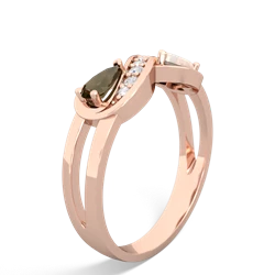 Smoky Quartz Diamond Infinity 14K Rose Gold ring R5390