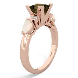 Smoky Quartz 6Mm Princess Eternal Embrace Engagement 14K Rose Gold ring C2002