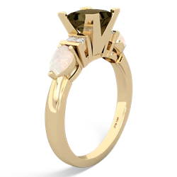 Smoky Quartz 6Mm Princess Eternal Embrace Engagement 14K Yellow Gold ring C2002