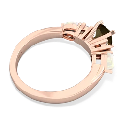 Smoky Quartz 6Mm Round Eternal Embrace Engagement 14K Rose Gold ring R2005