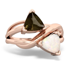 Smoky Quartz Split Band Swirl 14K Rose Gold ring R2341