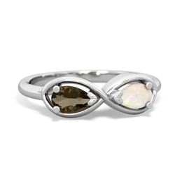 Smoky Quartz Infinity 14K White Gold ring R5050