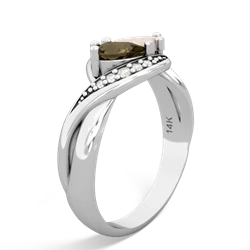 Smoky Quartz Summer Winds 14K White Gold ring R5342