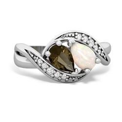 Smoky Quartz Summer Winds 14K White Gold ring R5342