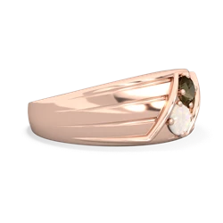 Smoky Quartz Men's Streamline 14K Rose Gold ring R0460