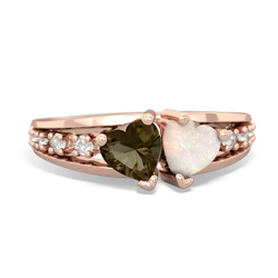 Smoky Quartz Heart To Heart 14K Rose Gold ring R3342