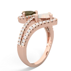 Smoky Quartz Diamond Dazzler 14K Rose Gold ring R3000